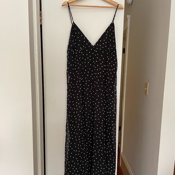 polka dot maxi dress zara ZARA NWT $99 WOMAN SS25 FLORAL POLKA DOT MAXI DRESS LIGHT BROWN 3675/535  XS-2XL
